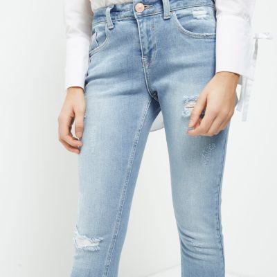Light blue ripped relaxed skinny Alannah jean